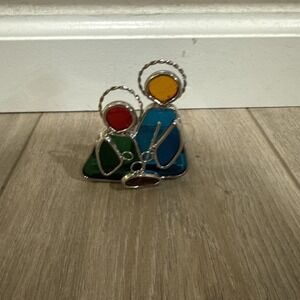 Stained Glass Nativity Scene Holy Family Tea Light Christmas New No Box
